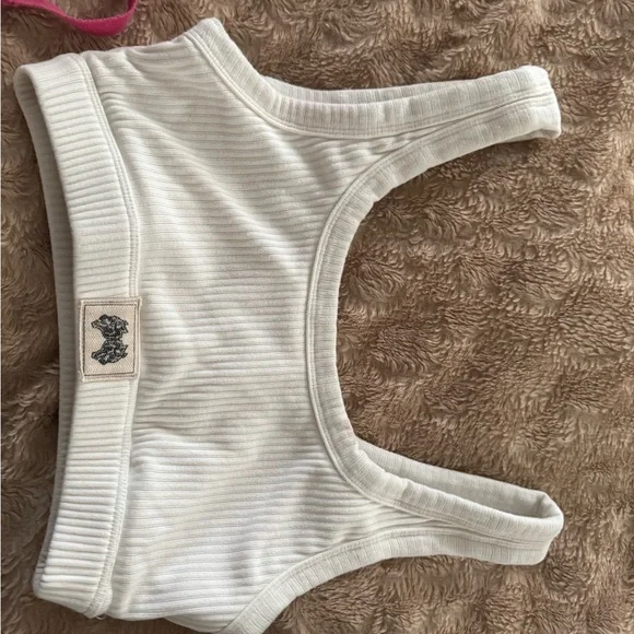 Ribbed Cream Tank Top Darc sport sports bra - Picture 1 of 3